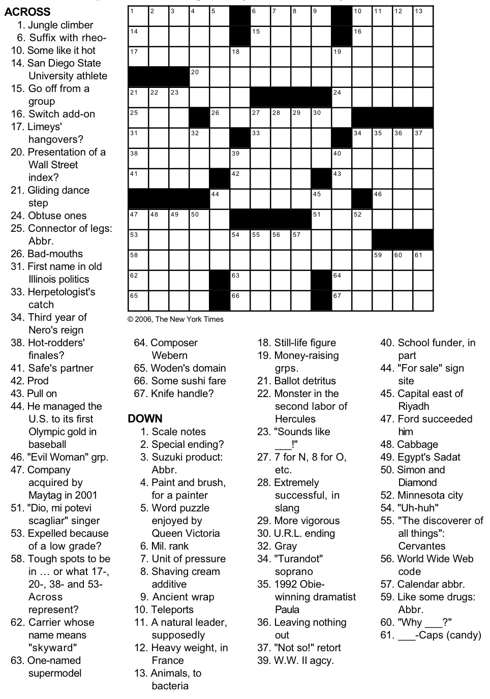 universal crossword puzzle printable customize and print the new york